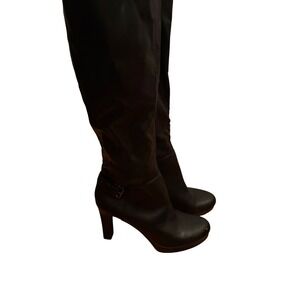 Nine West Nerissa Black Tall Knee High Block Heel Boots NW7NERISSA Womens 8.5 M